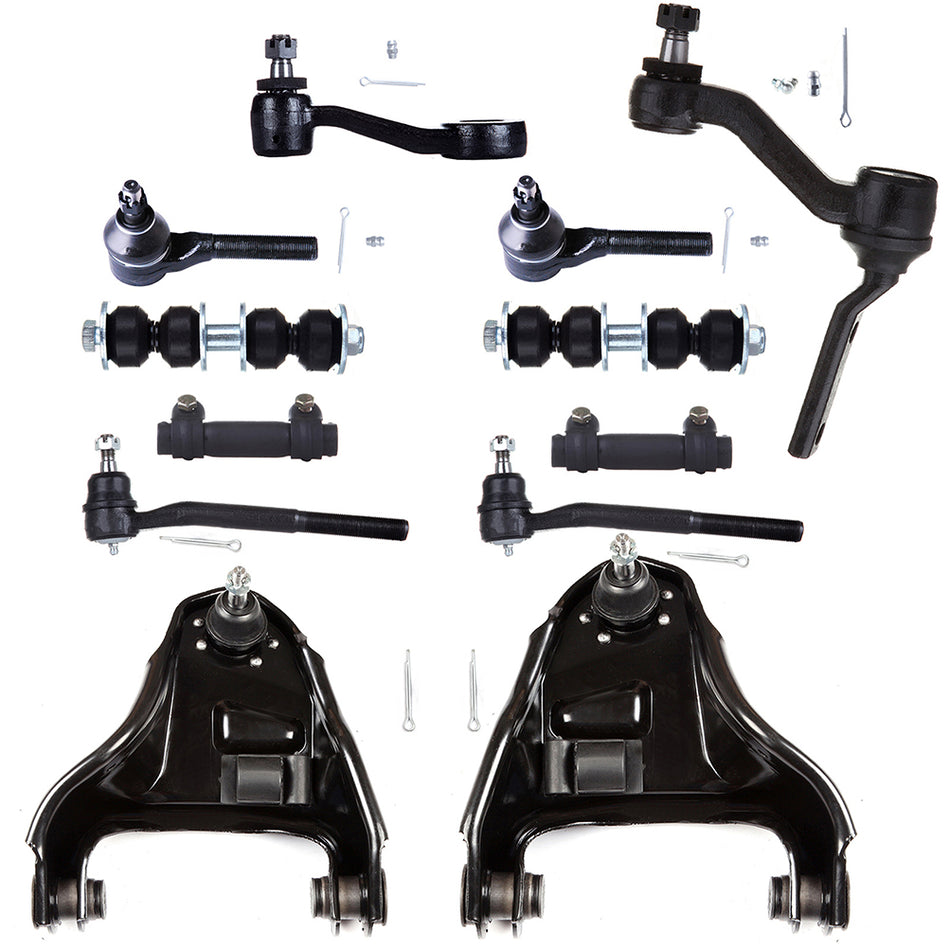 Front Control Arms Tie Rod Ends For 99-05 Chevrolet Blazer 99-01 GMC Jimmy