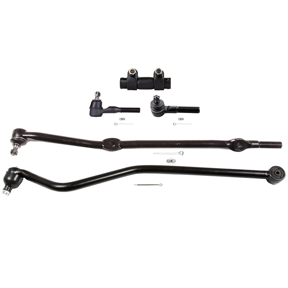 1991 1992 For Jeep Comanche 5PCS Front Tie Rod Links Track bar Adjusting Sleeves