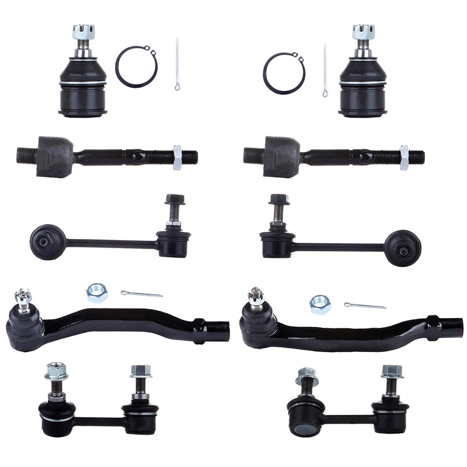 Front Rear Sway Bars Tie Rods Lower Ball Joints For 01-03 Acura CL 99-03 Acura TL