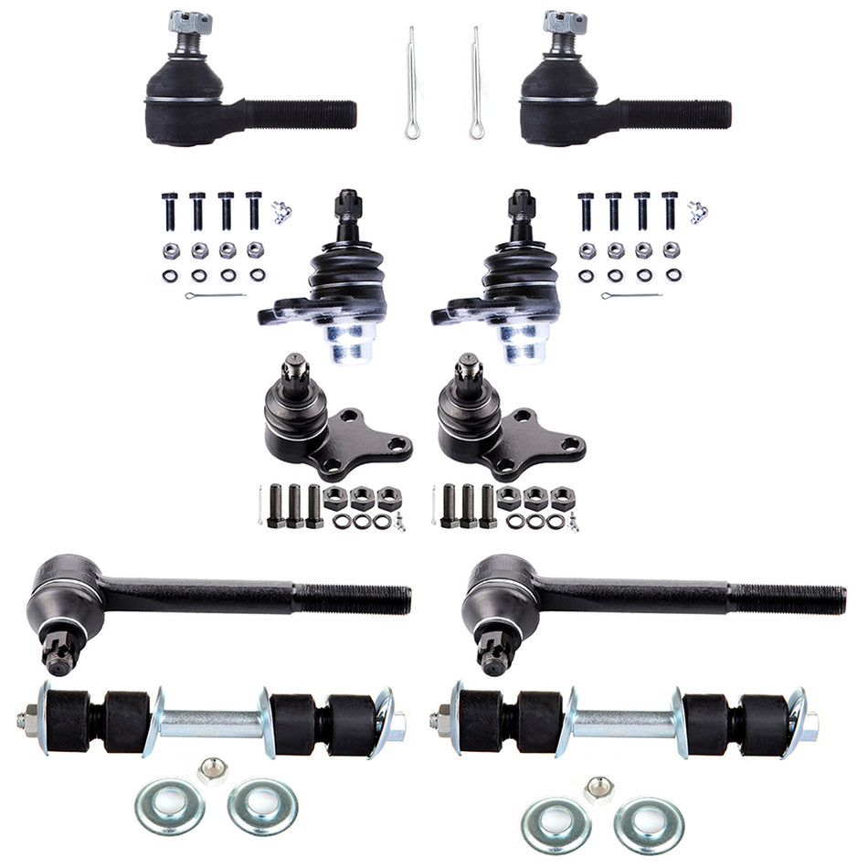 1989-1995 Toyota Pickup Front Sway Bar Ball Joints Tie Rods Suspension Kit 10Pcs