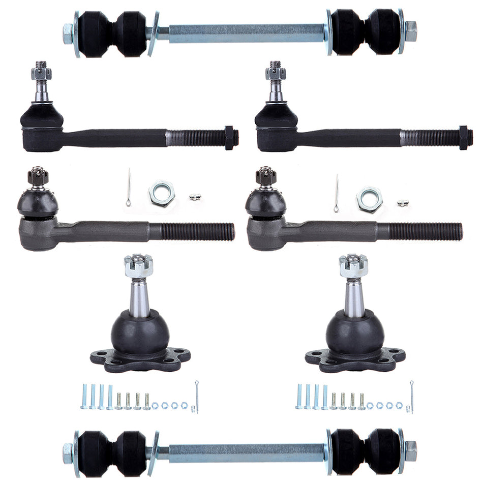 Front Upper Ball Joints Steering Tie Rod End For 95-99 Chevrolet K1500 GMC K1500
