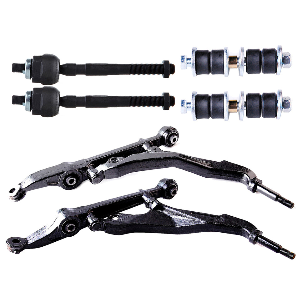 For 1992-1995 Honda Civic 6pc Front Control Arms Sway Bars Tie Rods Steering Kit