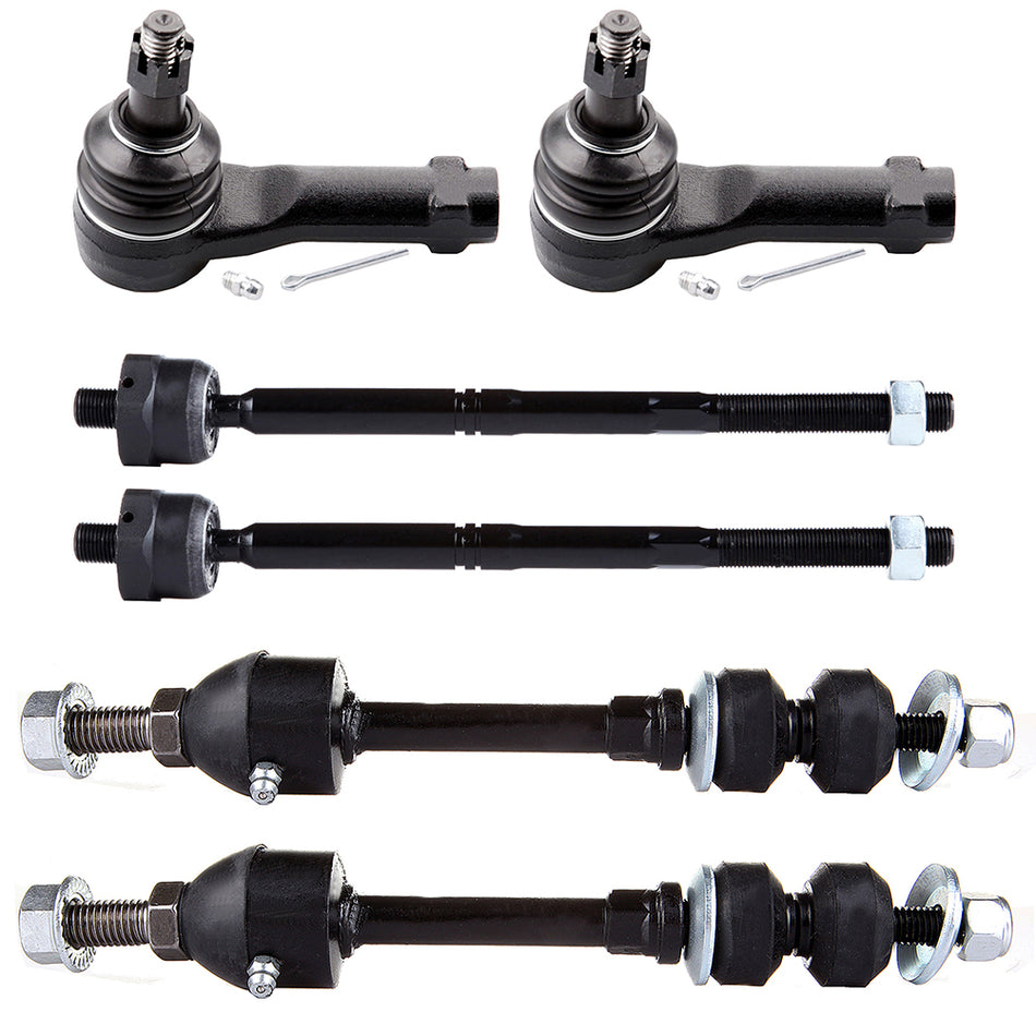6pcs Front Tie Rod Ends Ball Joints For Ford F-150 XLT Lariat FX4 2005-2006