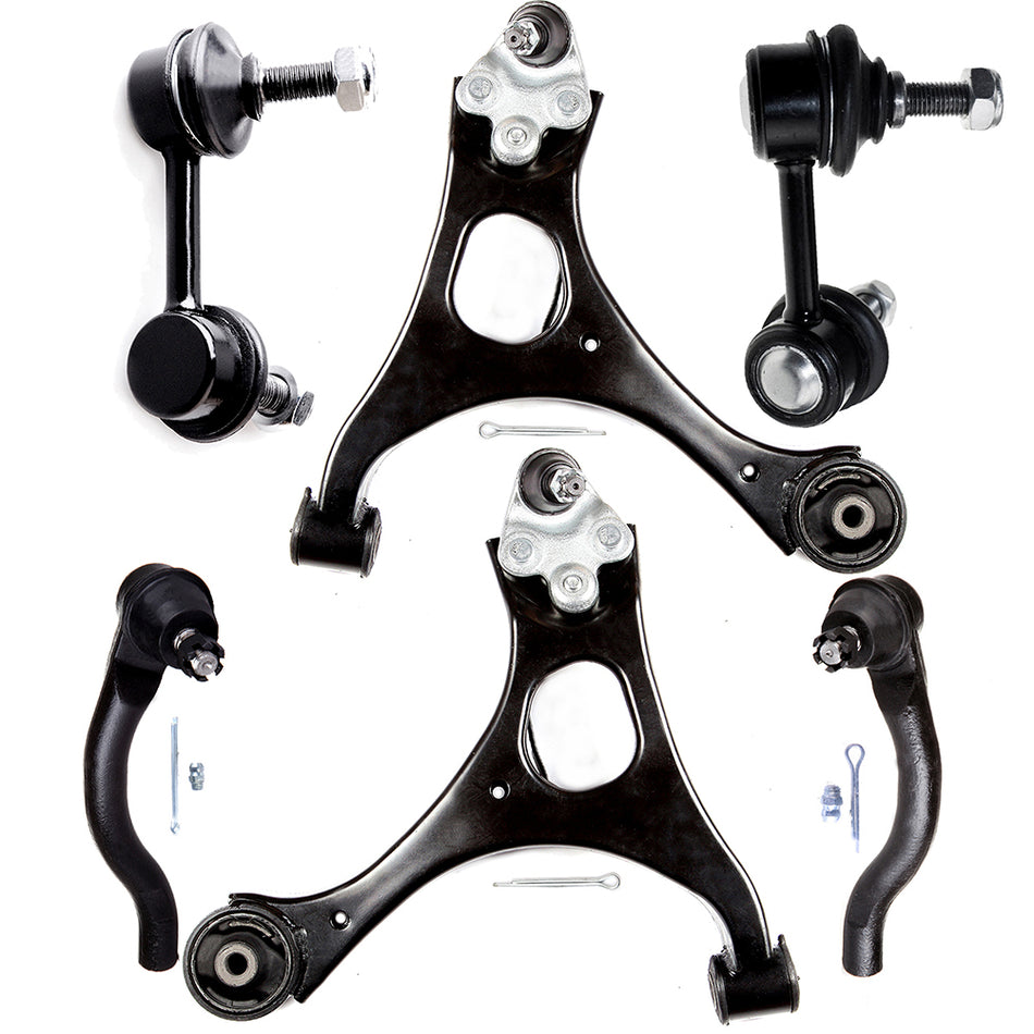 2006-2011 Honda Civic Front Control Arms Tie Rods Sway Bars Suspension Kit 6Pcs