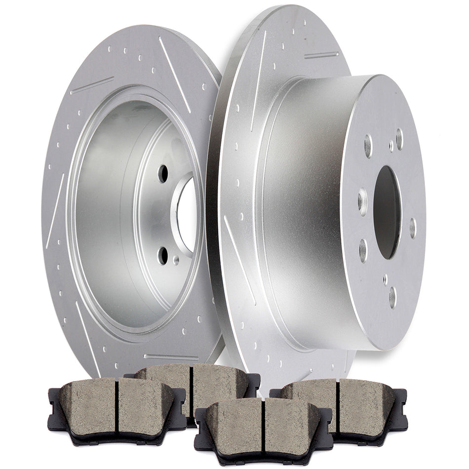 Ceramic Brake Pads And Rotors 08-12 Toyota Avalon 07-11 Toyota Camry Rear 279.4mm 5Lugs 6Pcs