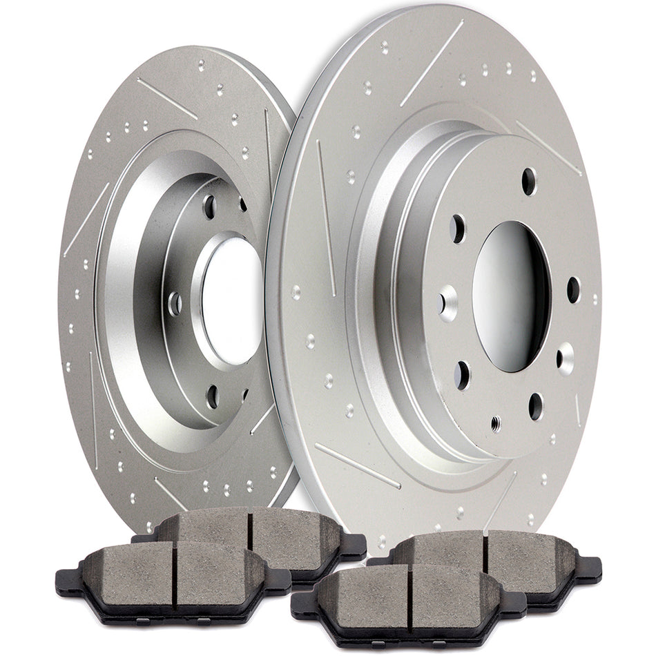 Rear Ceramic Brake Pads Rotors For 06-12 Ford Fusion 06-13 Mazda 6