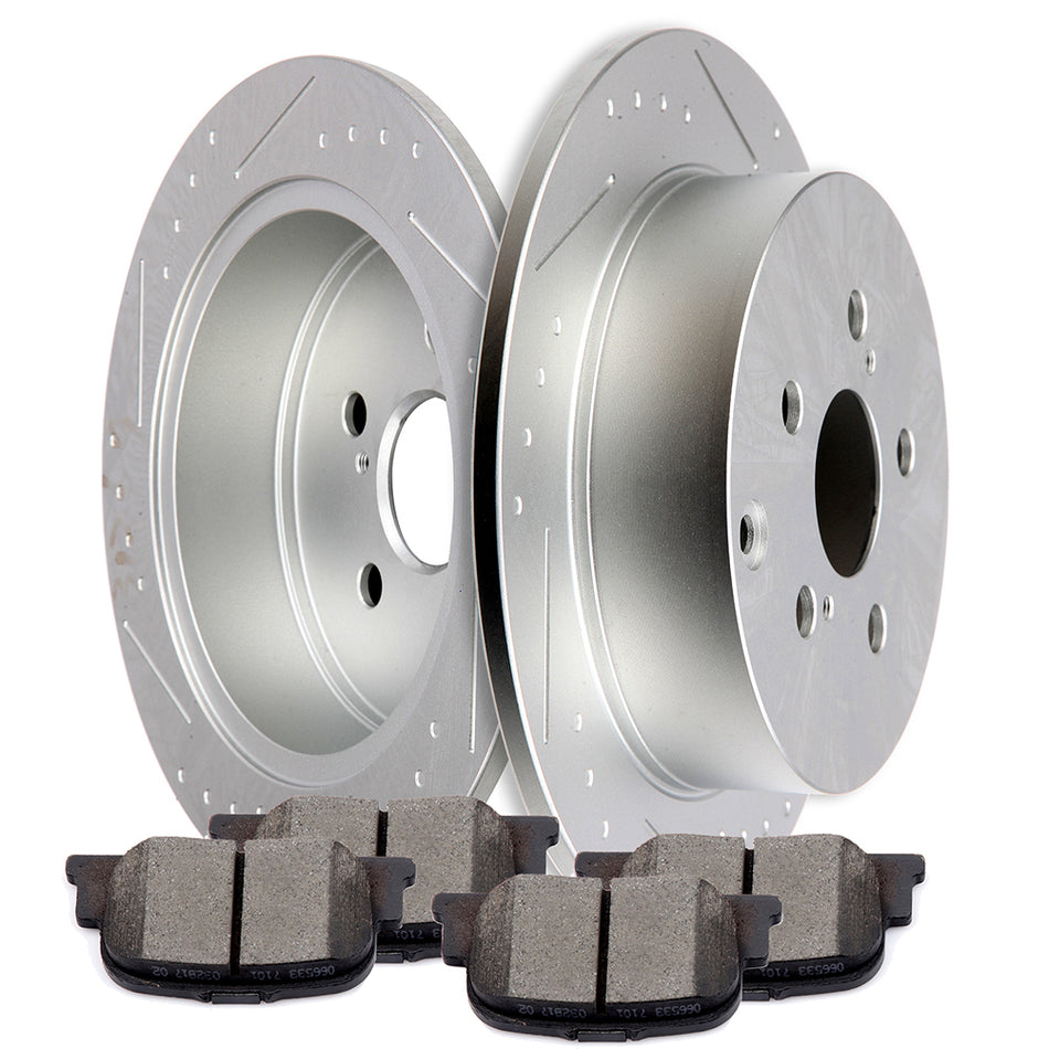 2005-2007 Scion tC Ceramic Brake Pads And Rotors Rear