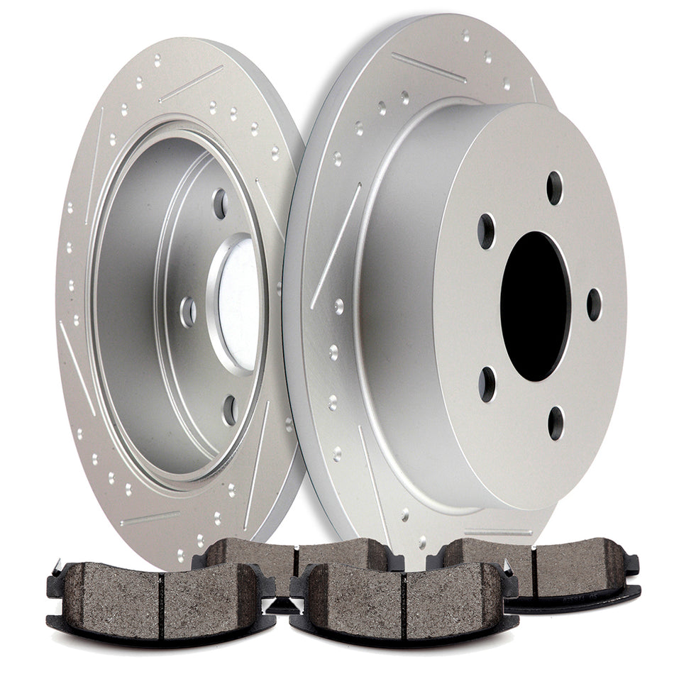 Ceramic Brake Pads And Rotors 04-05 Buick Century 99-04 Oldsmobile Alero Rear