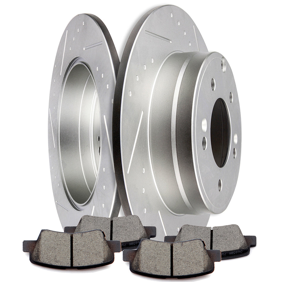 Ceramic Brake Pads And Rotors 11-17 Hyundai Azera 13-16 Kia Optima Rear