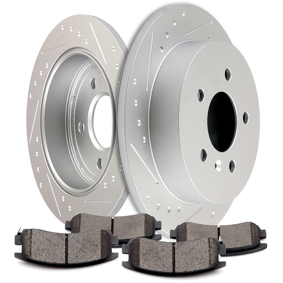 Rear Brake Rotors & Pads For 08-09 Buick LaCrosse 06-10 Chevrolet Impala 5 Lugs