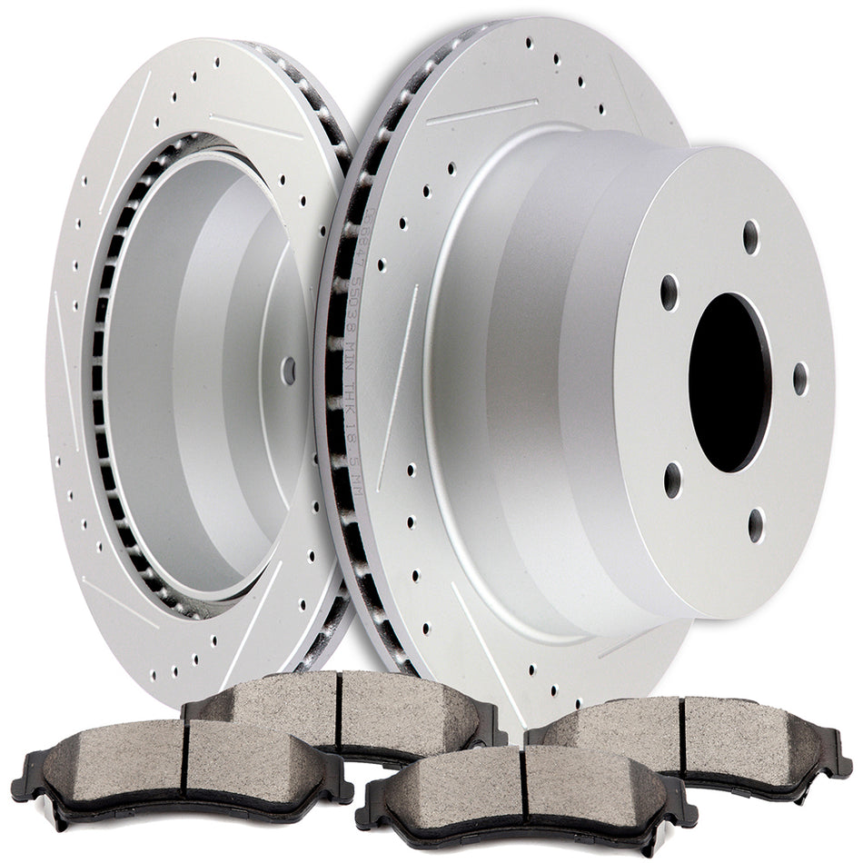 Ceramic Brake Pads And Rotors 97-05 Chevrolet Blazer 97-05 GMC Jimmy Rear 292.1mm 5Lugs 6Pcs