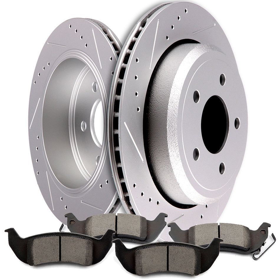 Brake Rotors Ceramic Pads For 03-11 Ford Crown Victoria 03-11 Mercury Grand Marquis Rear 292.1 mm 6 Pcs
