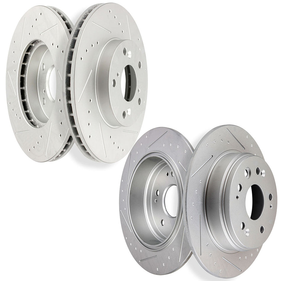 02-04 Honda CR-V 2.4L Front & Rear Brake Rotors 4 Pcs Kit Drilled And Slotted