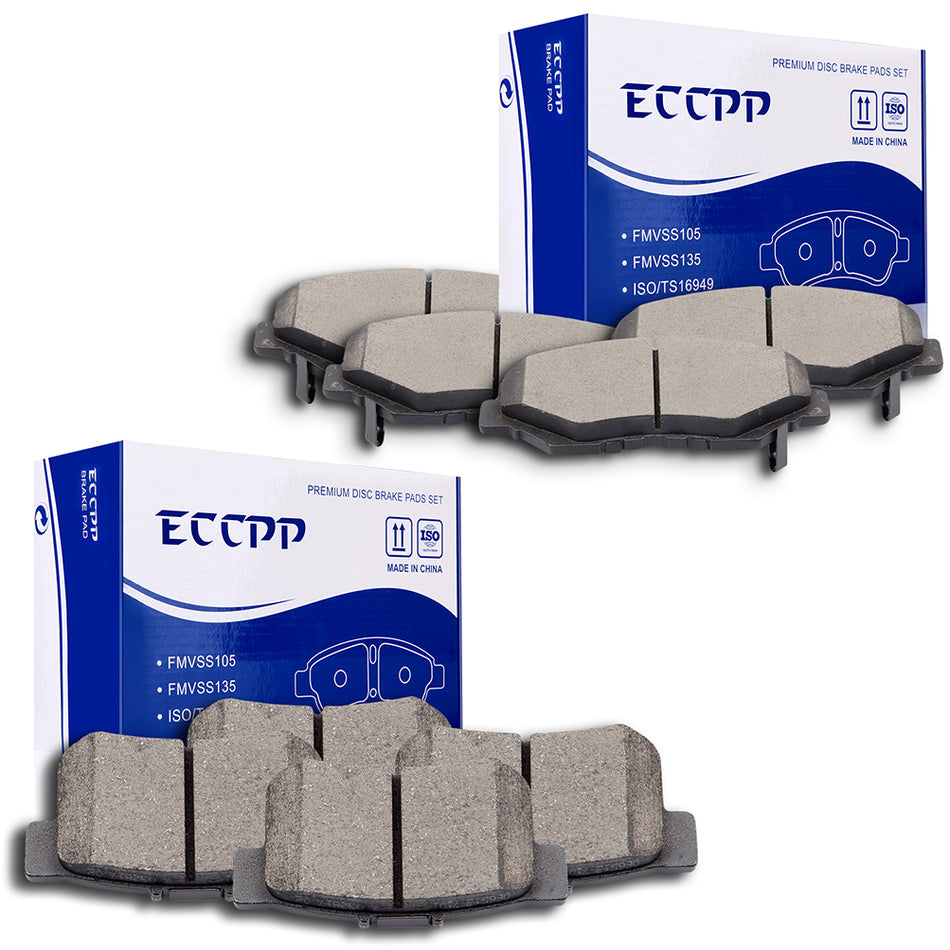 Ceramic Brake Pads 13-15 Acura ILX 12-21 Honda Civic Front Rear