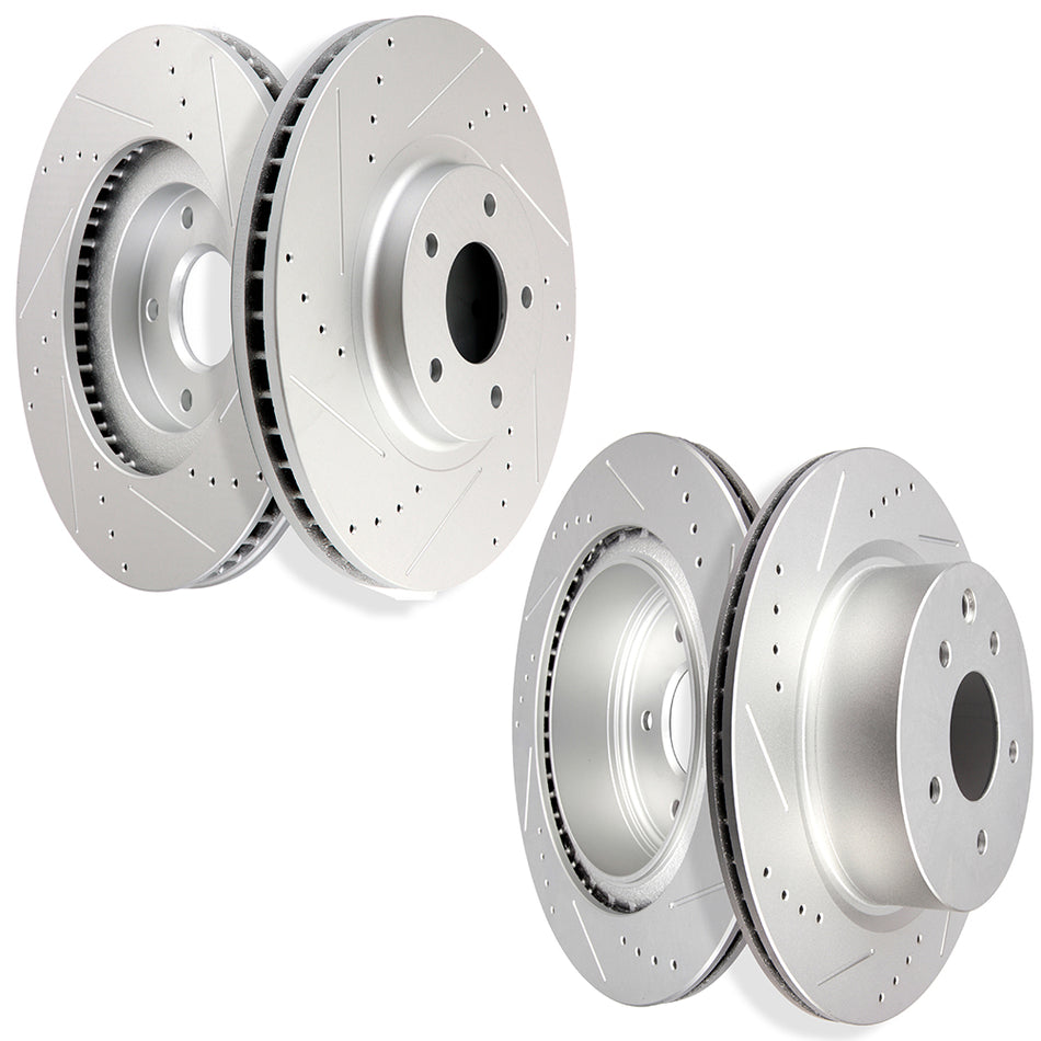 Brake Rotors 4 Pcs For 09-14/16-17 Nissan Maxima 05-08 Infiniti G35 Front & Rear