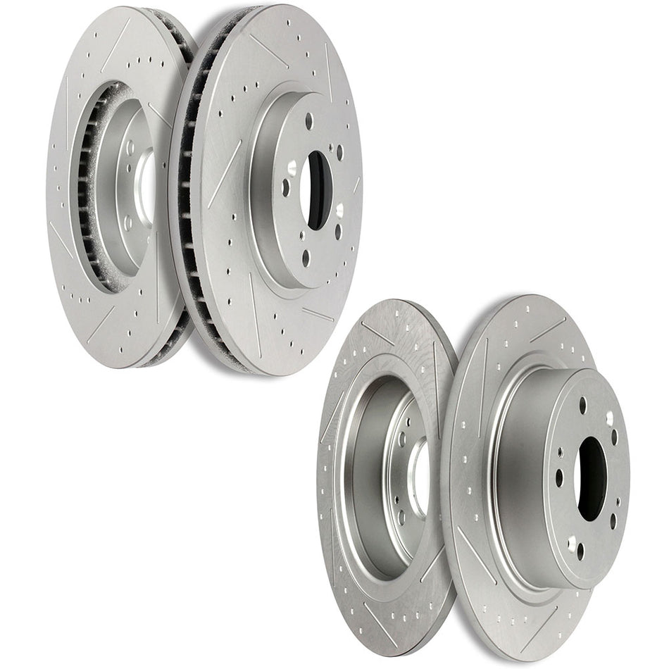 Front Rear 5 lug Brake Rotors For 08-12 Honda Accord 09-14 Acura TSX