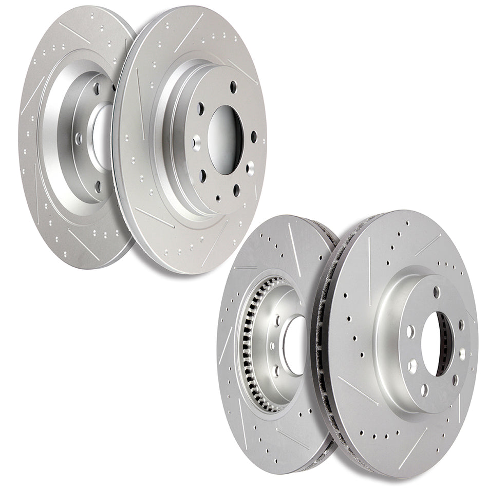 Brake Rotors Drilled Slotted For 06-11 Ford Fusion 07-11 Lincoln MKZ Front Rear 5 Lugs 4 Pcs