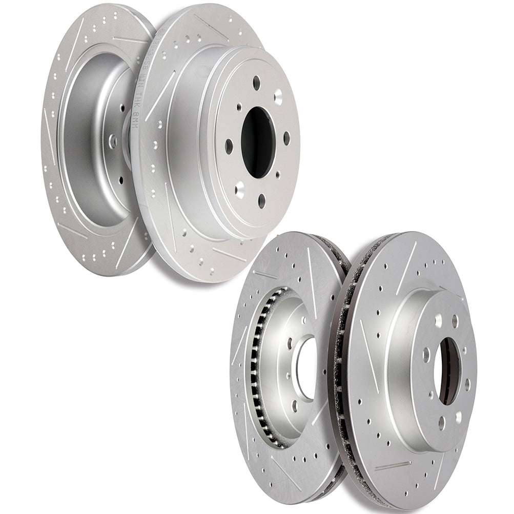 Front & Rear Brake Rotors 4 Lugs For 92-95/99-00 Honda Civic 90-01 Acura Integra Only for Auto
