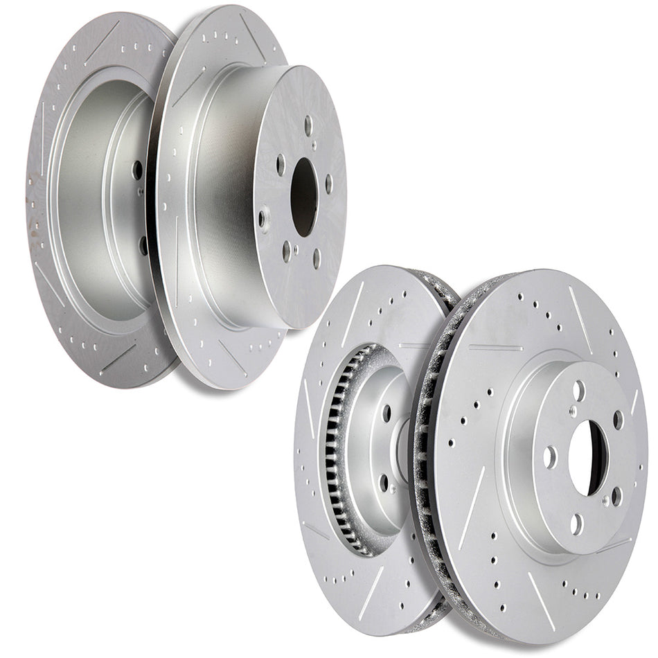 Front And Rear Brake Rotors slot 05-06 Toyota Corolla 00-05 Toyota Celica