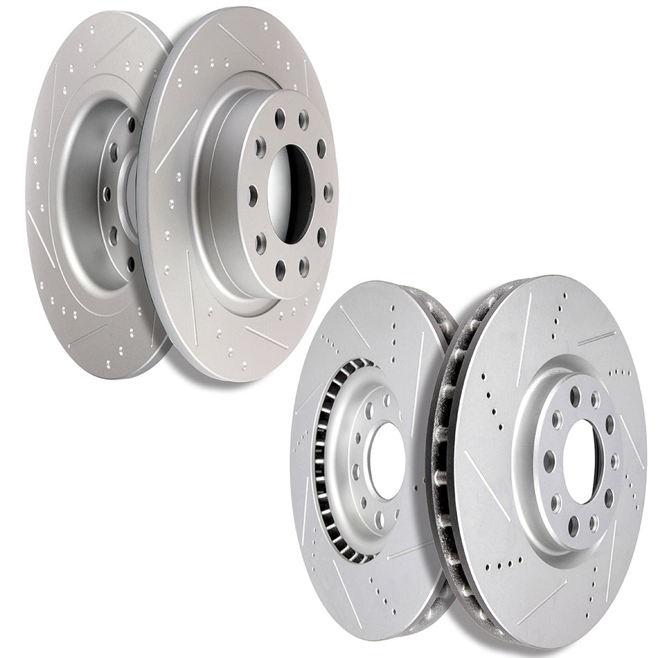 2013-2016 Dodge Dart Front Rear Brake Rotors Discs Drilled Slot