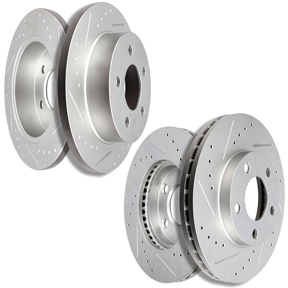 1994-2004 Ford Mustang Brake Rotors Drilled Slotted Front and Rear 5 Lugs 4 Pcs