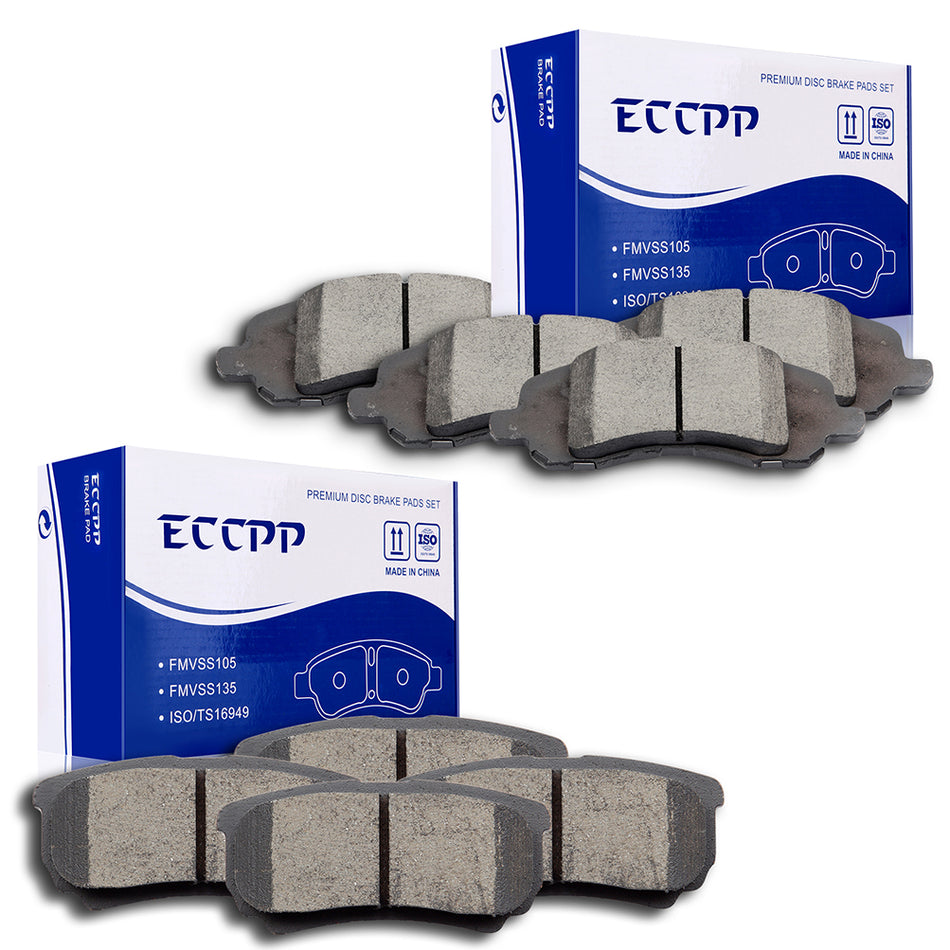Ceramic Brake Pads 11-14 Chrysler 200 07-12 Dodge Caliber Front Rear