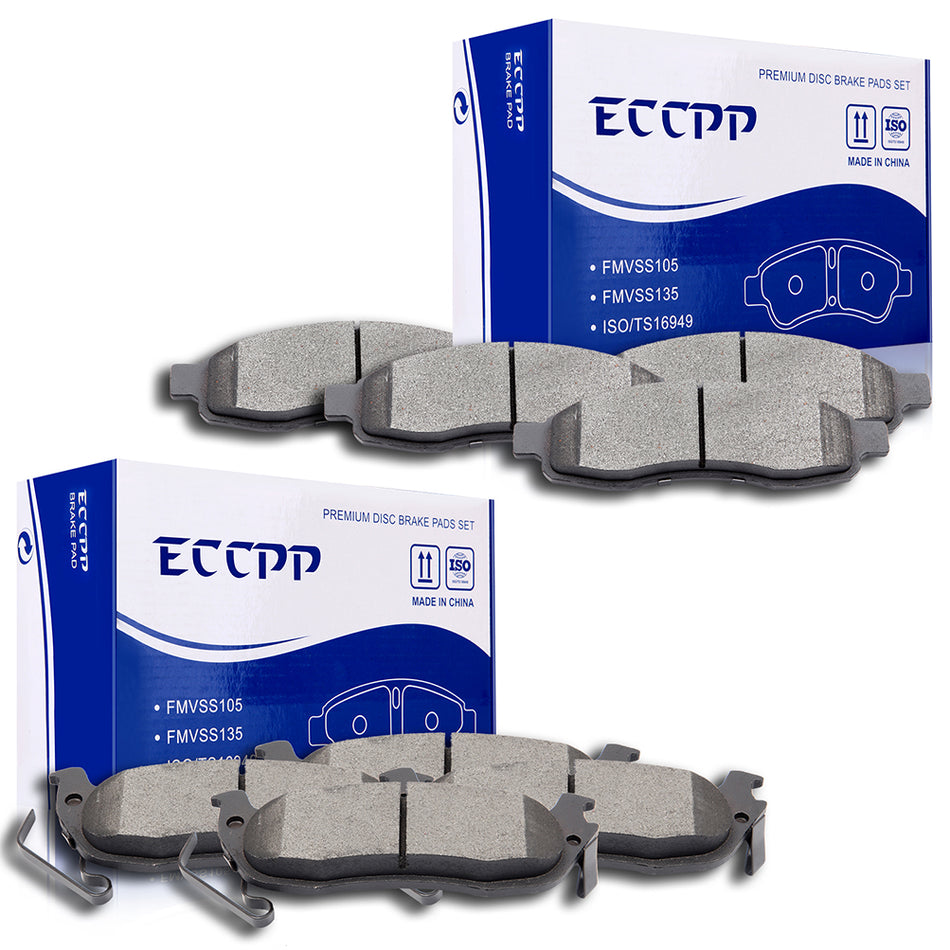 Front And Rear Ceramic Brake Pads For 05-06 Nissan Armada 04-07 Nissan Titan 8pcs