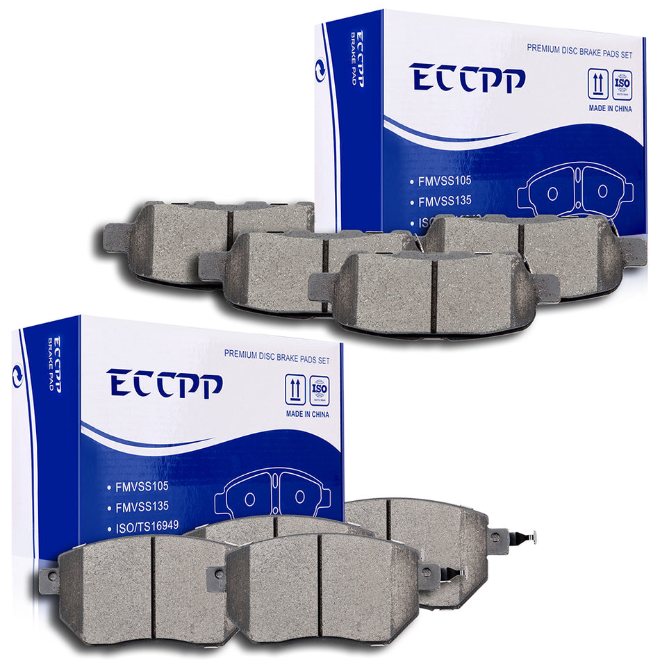 Front And Rear Ceramic Brake Pads For 05-06 Nissan Altima 04-08 Nissan Maxima 8pcs