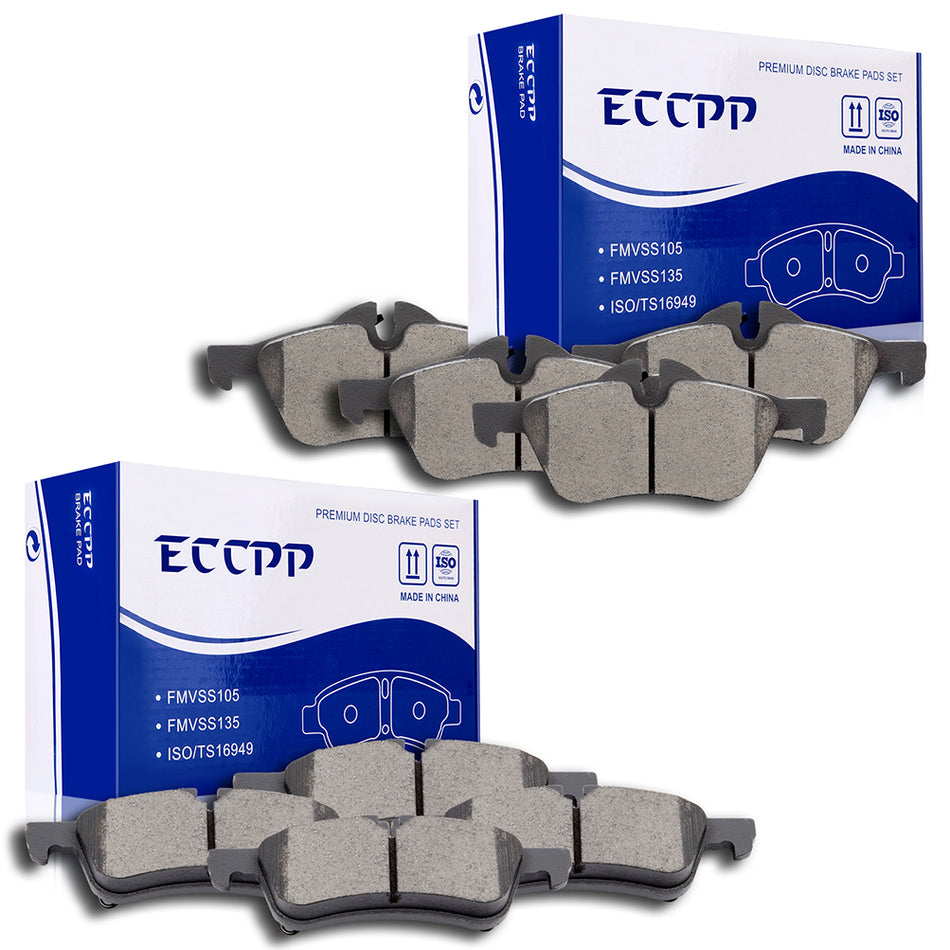 Front And Rear Ceramic Brake Pad For 2002-2008 Mini Cooper 8pcs