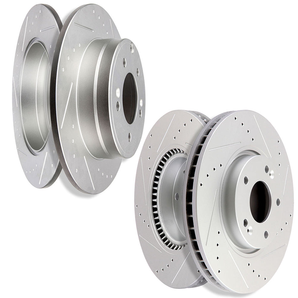 2006-2010 Hyundai Sonata Brake Discs Rotors Drilled Slotted Front Rear 5 Lugs 4 Pcs