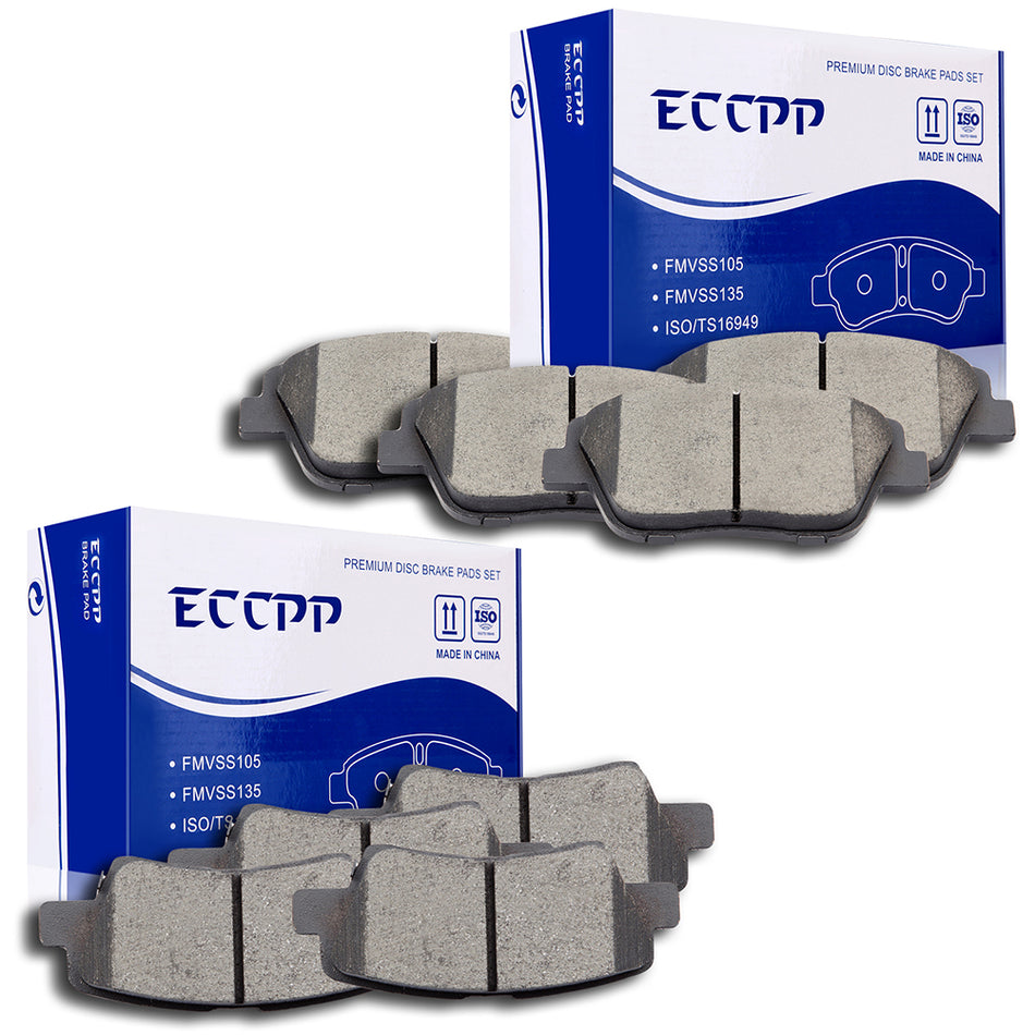 Ceramic Brake Pads 11-14 Hyundai Sonata 11-14 Kia Optima Front Rear