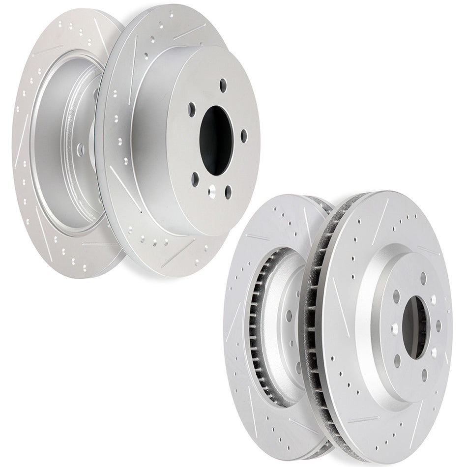 Front And Rear Brake Rotors Discs Slotted 06-10 Chevrolet Impala 06-07 Chevrolet Monte Carlo