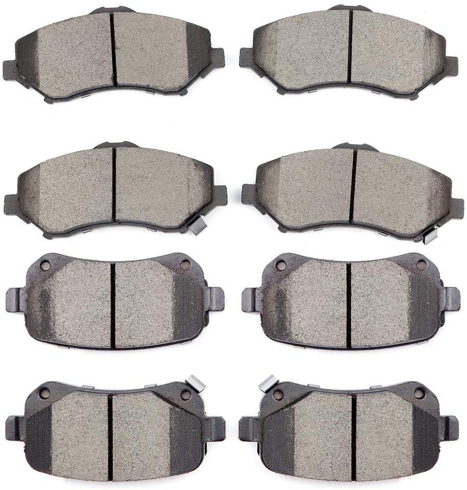Ceramic Brake Pads 08-12 Dodge Grand Caravan 09-13 Dodge Journey Front Rear