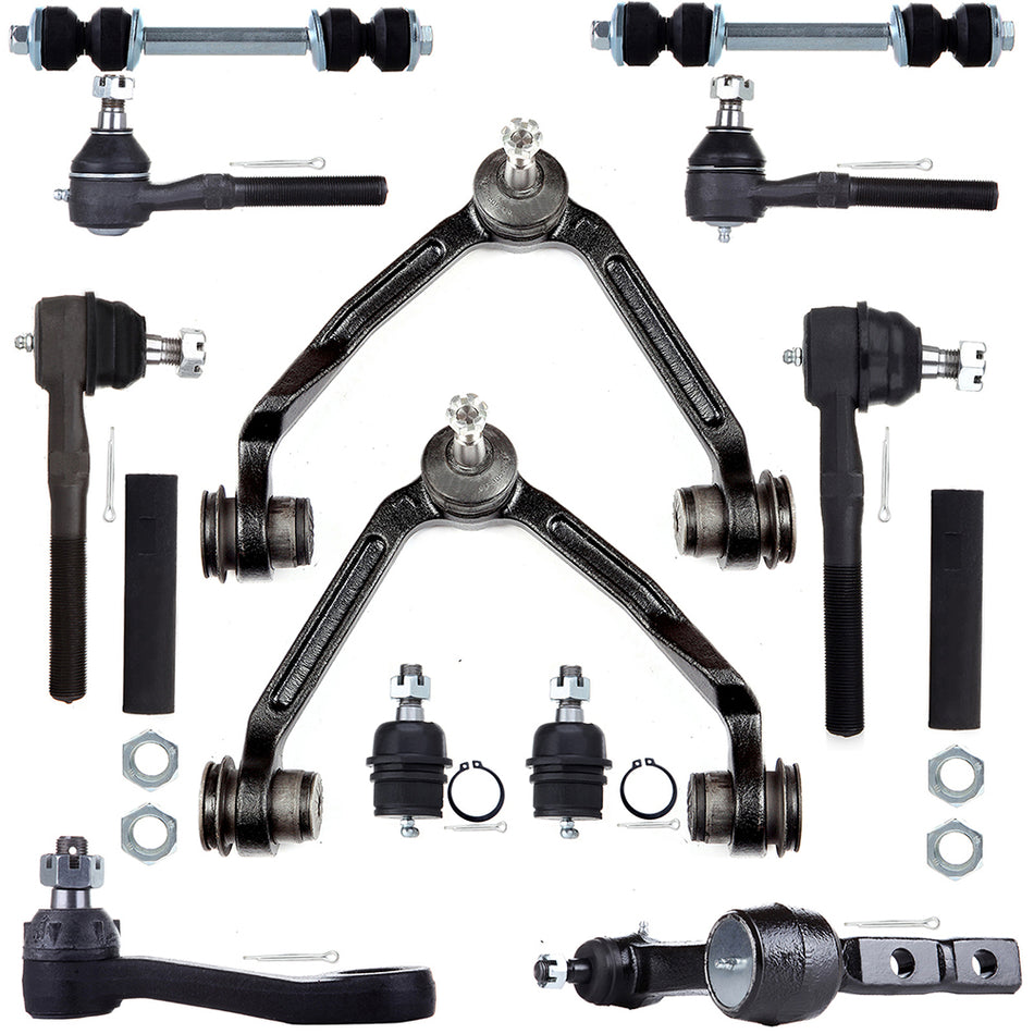 14pcs Front Control Arms Tie Rods Suspension For 1997-2001 2002 Ford Expedition