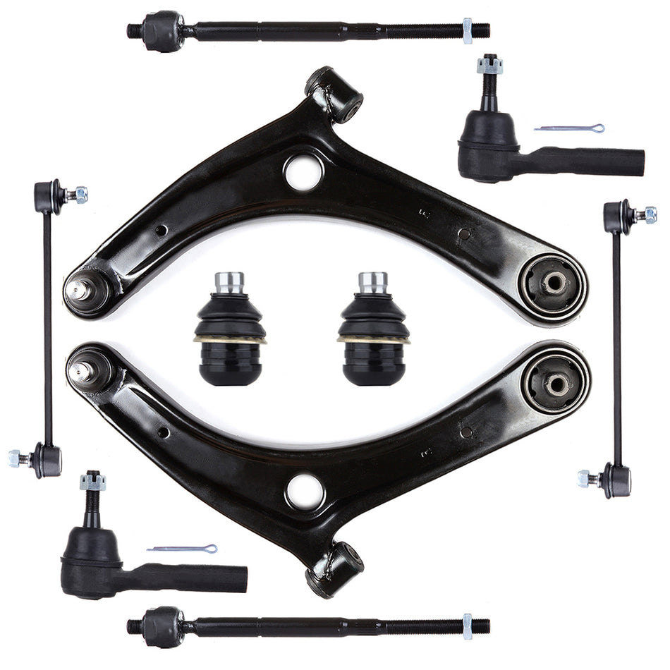 Front Rear Control Arms Tie Rods Sway Bar For 07-12 Dodge Caliber 07-14 Jeep Compass
