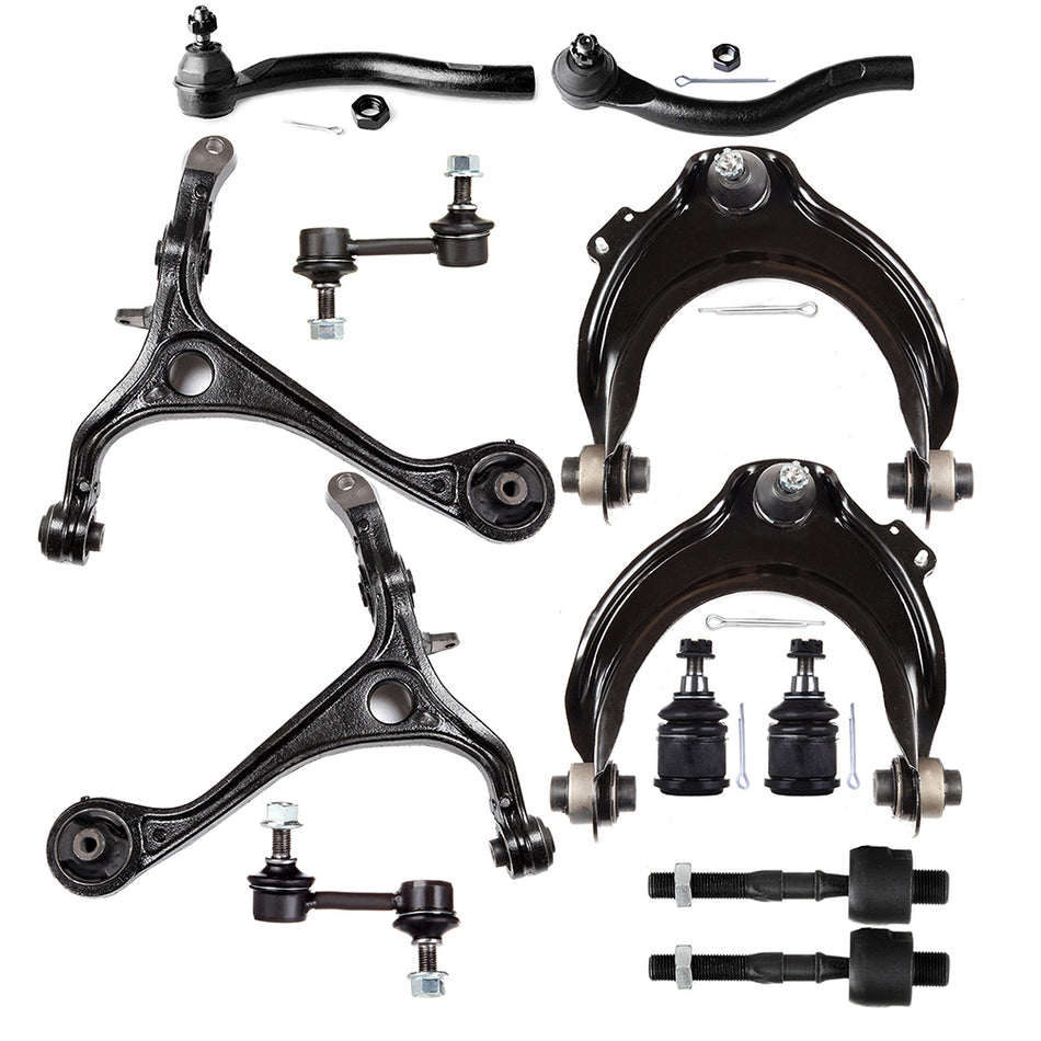 2003-2007 Honda Accord 12PCS Front Control Arms Ball Joints Tie Rods Kit