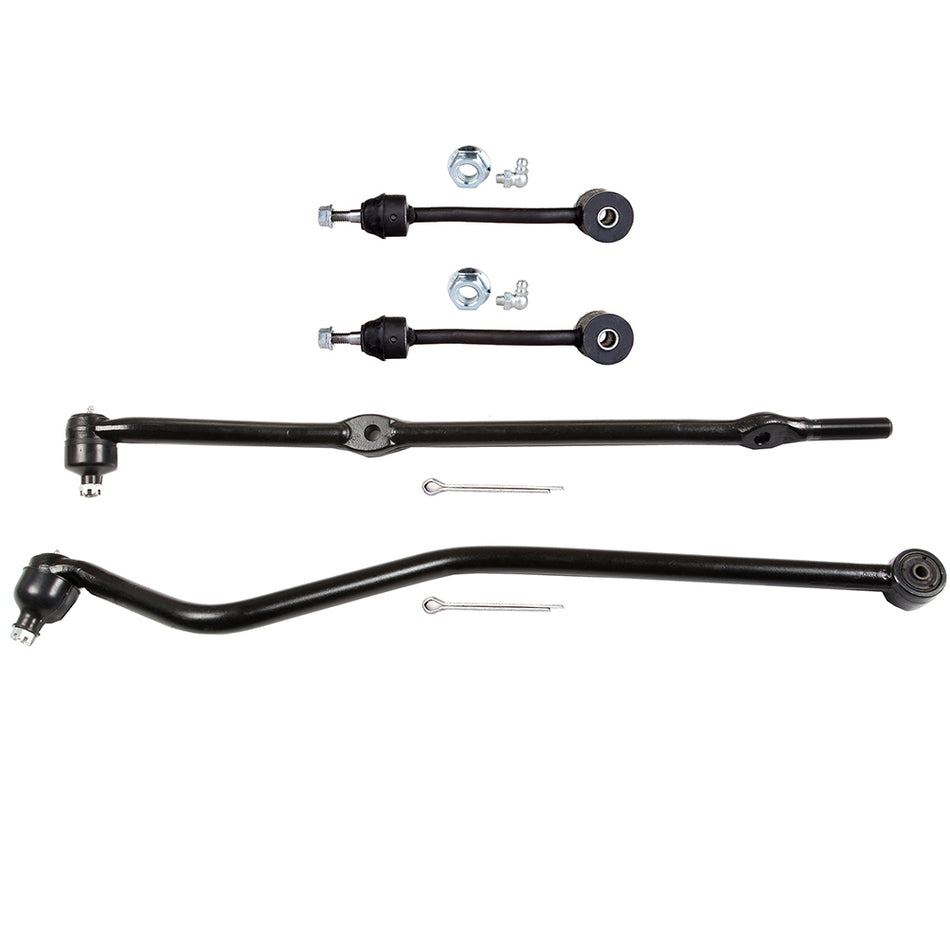 4PCS Front Track Bar Tie Rod End Sway Bar Kit For 1997-2006 Jeep TJ & Wrangler