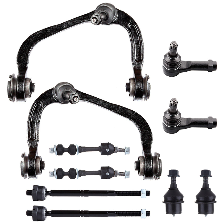 For Ford F-150 2WD Mark LT 10Pcs Front Upper Control Arms Tie Rods Sway Bars Kit