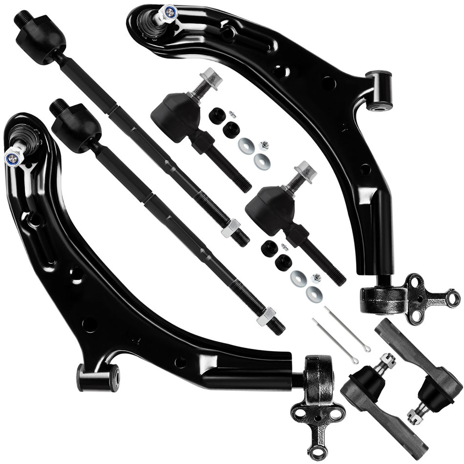 2000/2002-2006 Nissan Sentra Front Lower Control Arms Tie Rods Sway Bars Kits 8Pcs