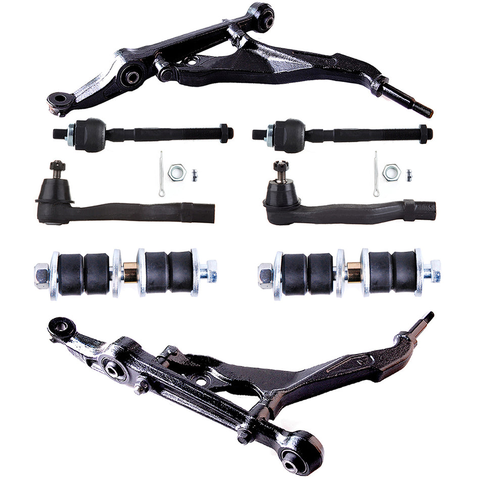 8x Front Lower Control Arms Sway Bars Inner Outer Tie Rods For 92-95 Honda Civic