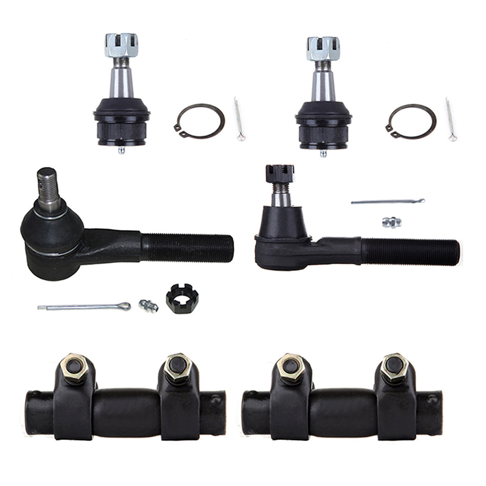 6pcs Front Tie Rod Ends Ball Joints For E-150 Econoline Club Wagon 1992-2004