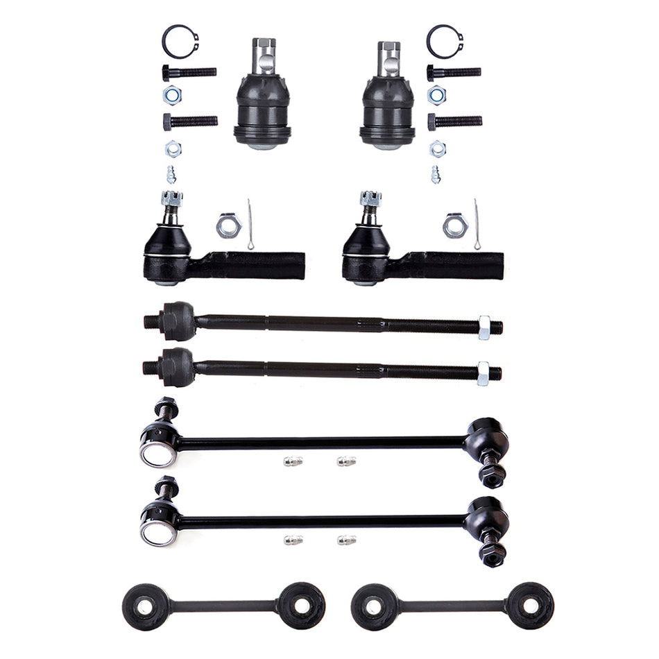 Ball Joints Sway Bar Tie Rod End Kit For 96-00 Chrysler Town & Country Dodge Caravan 10Pcs