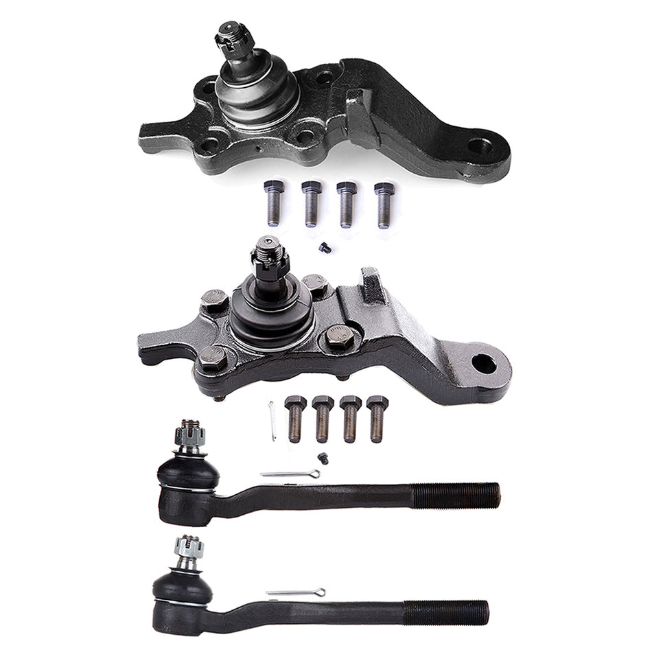 4pc Lower Ball Joints Front Outer Tie Rod End Kit For 1996-2002 Toyota 4Runner