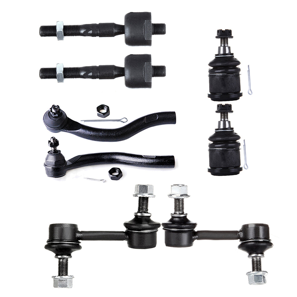 8pcs For 03-07 Honda Accord 3.0L Inner Outer Tie Rods Sway Bar Links Ball Joint