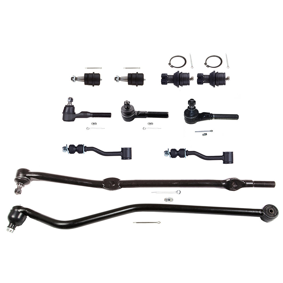 For Jeep Comanche & Cherokee 11Pcs Front Ball Joints Tie Rods Drag Link Assembly