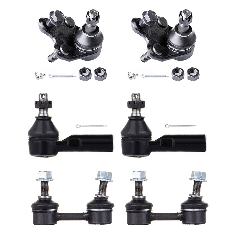 Ball Joint Tie Rod End Sway Bar For 96-02 Toyota Corolla 98-02 Chevrolet Prizm 6Pcs