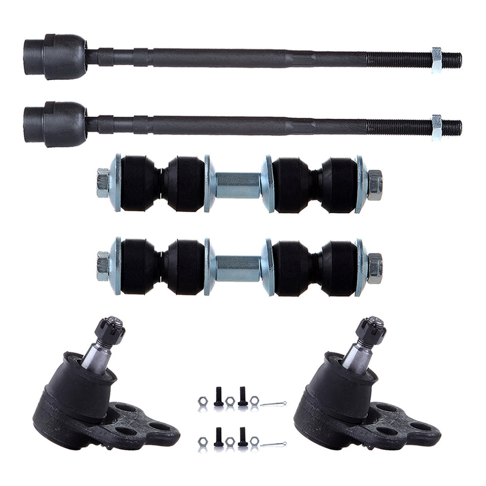 6PCS Front Lower Ball Joints Sway Bars Inner Tie Rods For Buick Allure Century