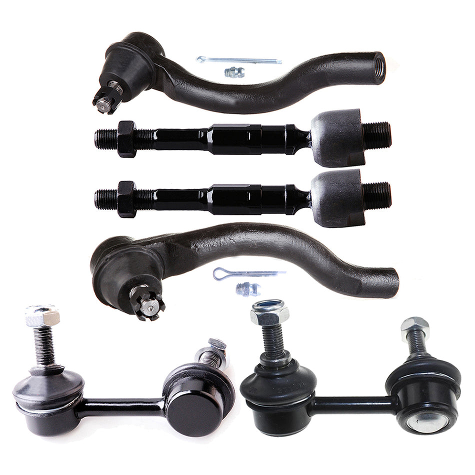 2006-2011 Honda Civic Front Sway Bar Link & Tie Rod End Outer Inner 6Pcs