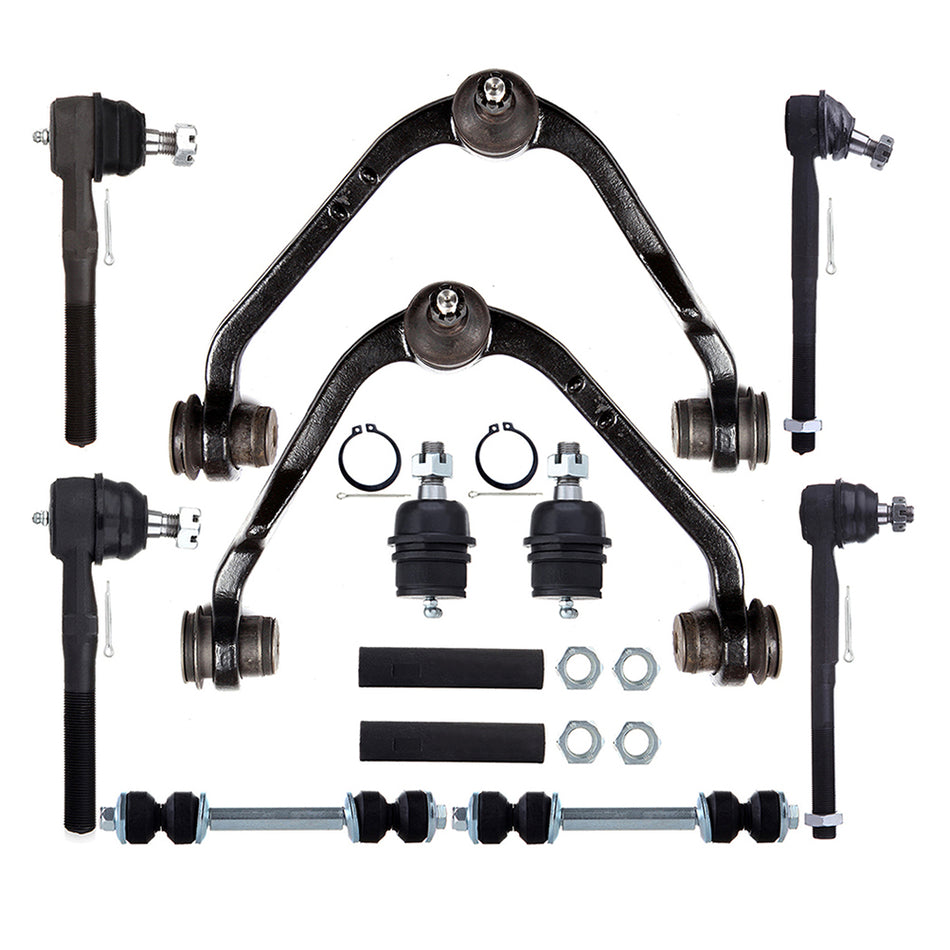 12pcs Front Control Arms Tie Rod Ends Sway Bars For Ford F-150 F-250 1997-2004