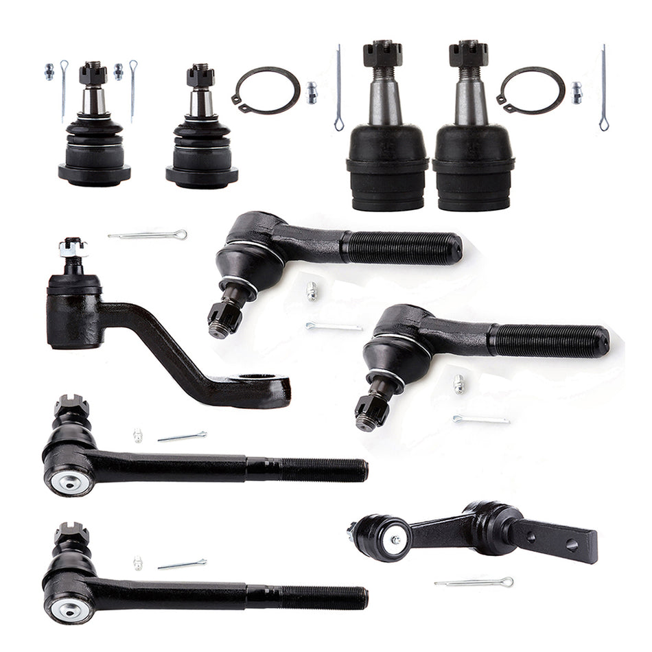 1994-1999 Dodge Ram 1500 Front Ball Joints Tie Rods Pitman Arm Idler Arm 10Pcs